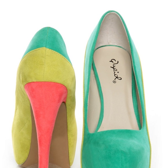 TT: Qupid Penelope 44X Sea Green Color Block - Picture 1 of 15